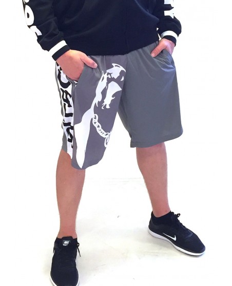 Pitbos Shorts Dog Logo Grey