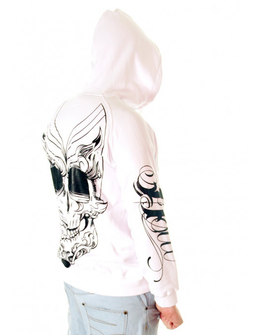 BSAT Joker Skull Hoodie White