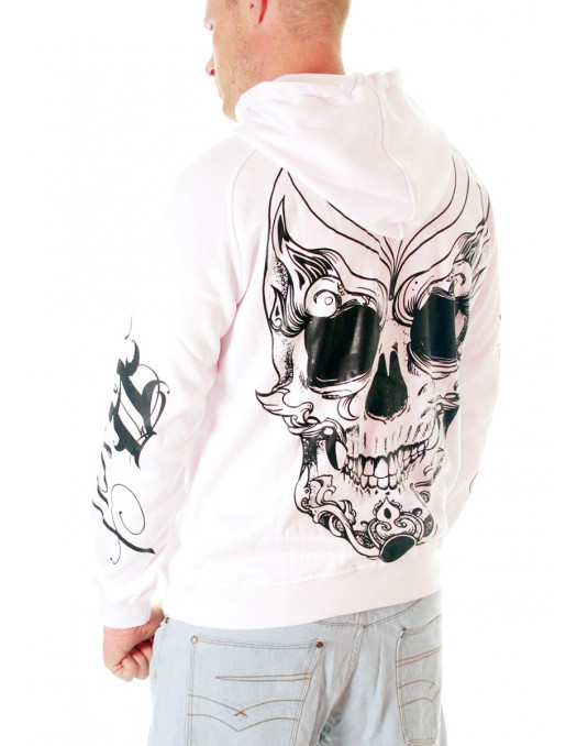 BSAT Joker Skull Hoodie White