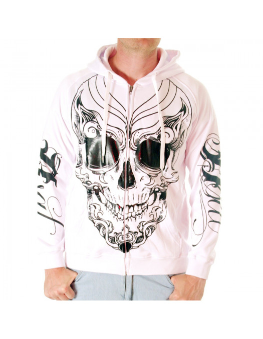 BSAT Joker Skull Hoodie White