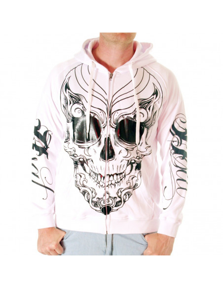 BSAT Joker Skull Hoodie White