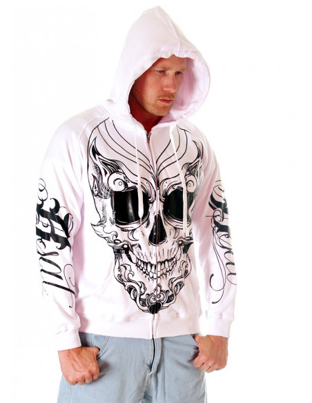 BSAT Joker Skull Hoodie White