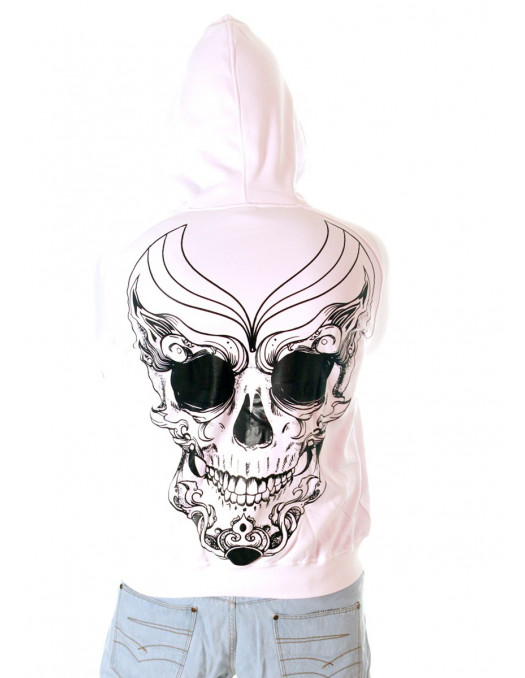 BSAT Joker Skull Hoodie White