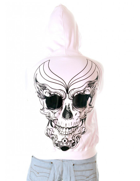 BSAT Joker Skull Hoodie White