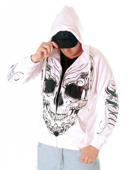 BSAT Joker Skull Hoodie White