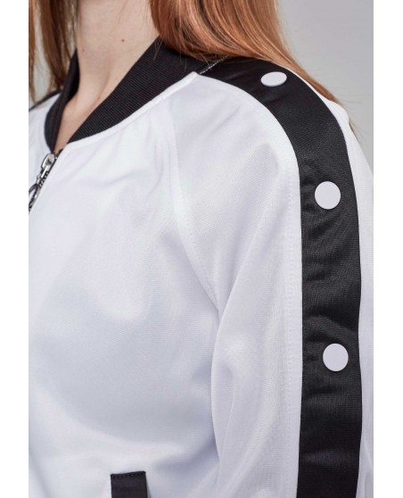 Button Up Track Jacket WhiteNBlack