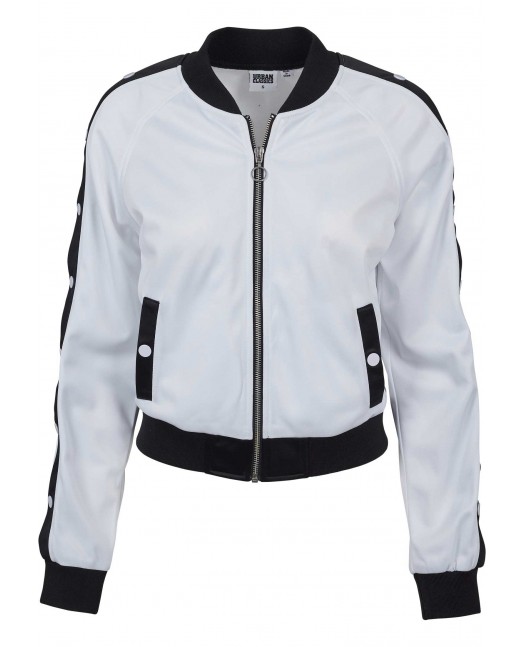 Button Up Track Jacket WhiteNBlack