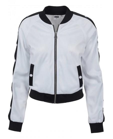 Button Up Track Jacket WhiteNBlack