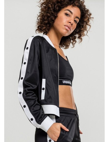 Button Up Track Jacket BlackNWhite