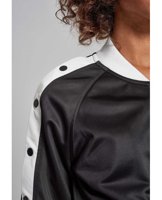 Button Up Track Jacket BlackNWhite
