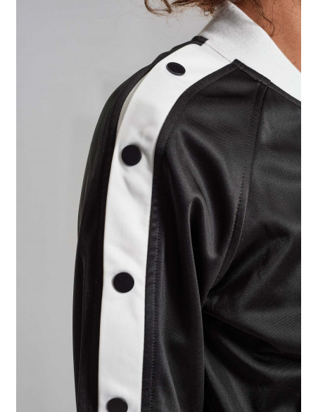 Button Up Track Jacket BlackNWhite