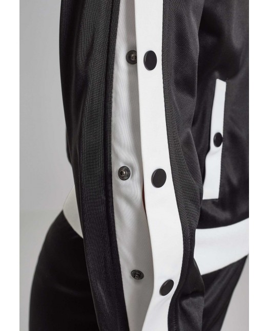 Button Up Track Jacket BlackNWhite