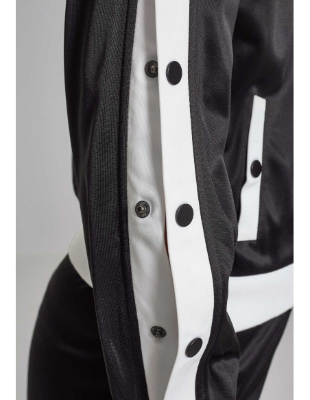 Button Up Track Jacket BlackNWhite