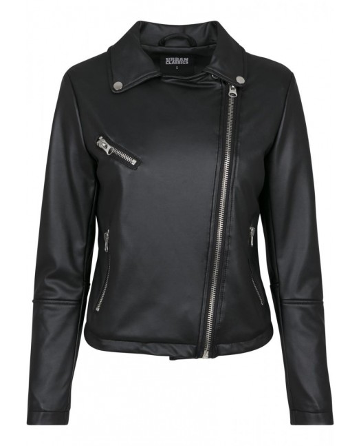 Biker Faux Leather Jacket Black