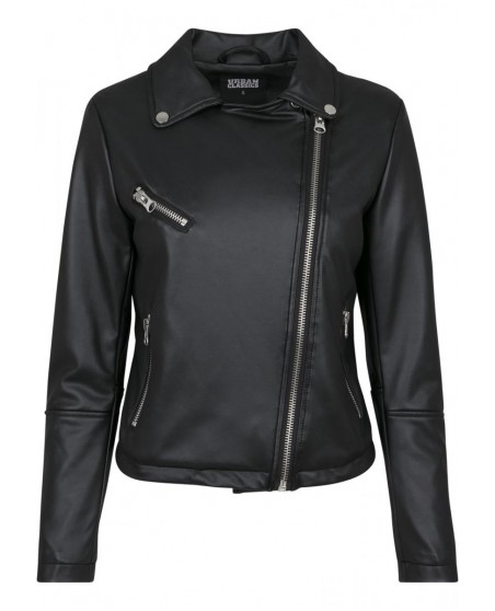 Biker Faux Leather Jacket Black
