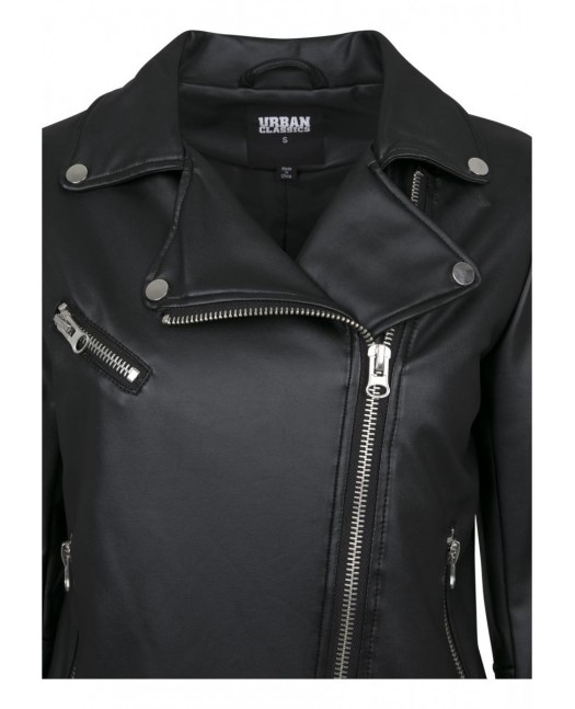 Biker Faux Leather Jacket Black