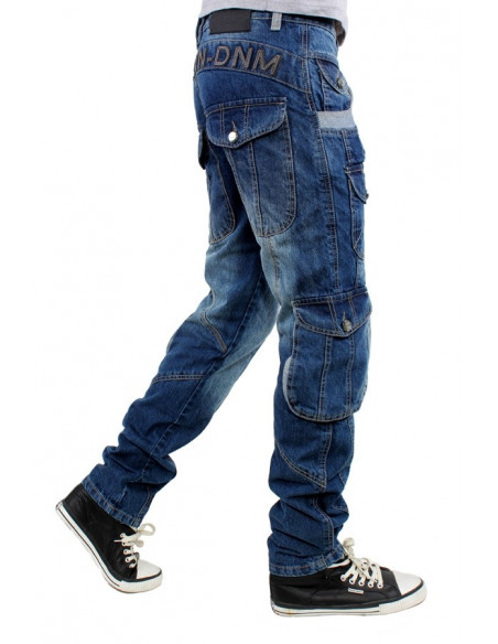 Brooklyn Mint Cargo Patrol Combat Jeans Blue Stone Washed