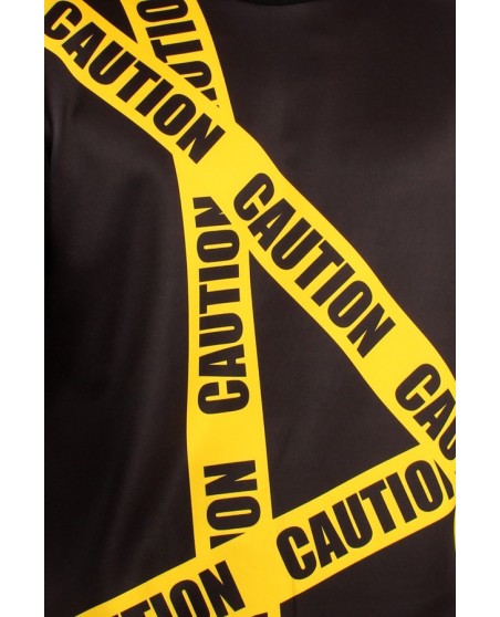 Dirty Money Caution Graphic Sweatshirt BlackNYellow