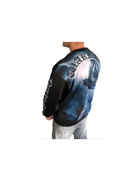 Nordic Worlds Thor's Hammer CrewNeck BlackNBlueGrey