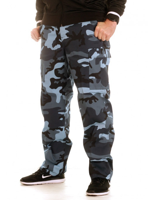 TechWear Camo Cargo Pants Blue