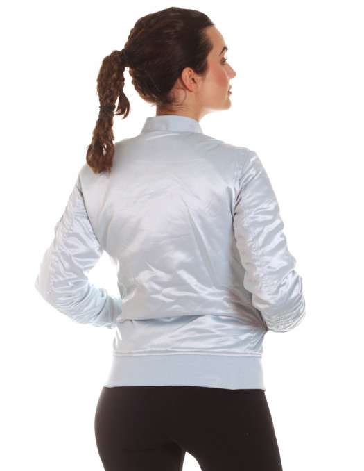 Urban Satin Bomber Jacket BabyBlue