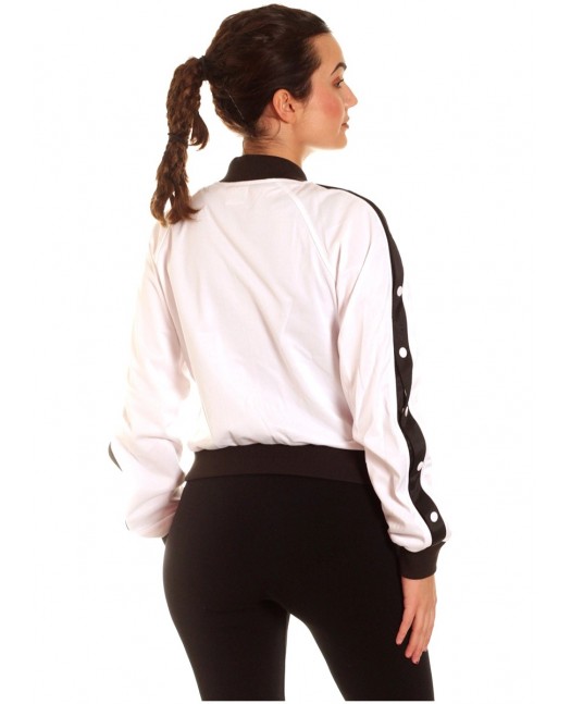 Button Up Track Jacket WhiteNBlack
