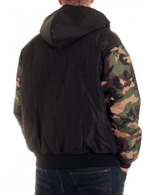 BSAT Winter Jacket BlackNCamo Woodland