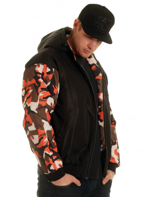 BSAT Winter Jacket BlackNCamo Orange