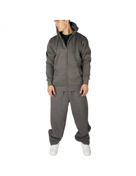 Townz Zip Dark Grey Plain Hoody