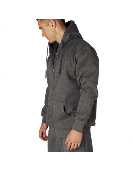 Townz Zip Dark Grey Plain Hoody