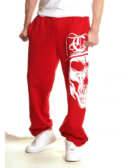 Cali Skull Sweatpants RedNWhite by BSAT