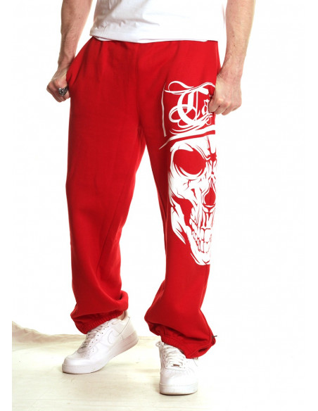 Cali Skull Sweatpants RedNWhite by BSAT