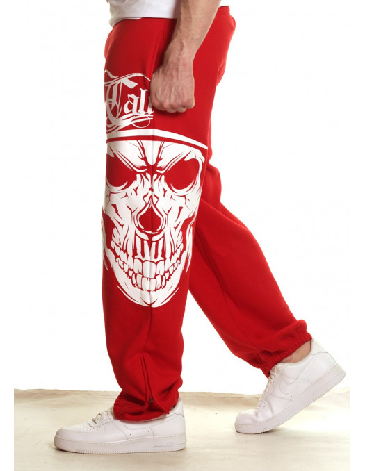 Cali Skull Sweatpants RedNWhite by BSAT