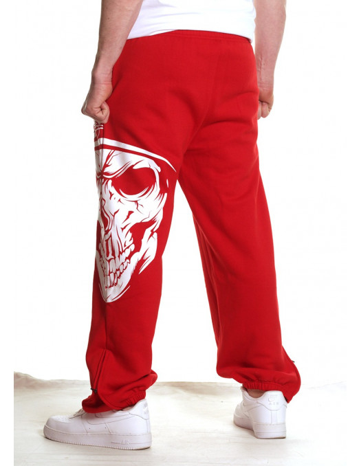 Cali Skull Sweatpants RedNWhite by BSAT