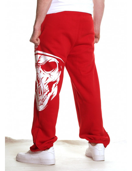 Cali Skull Sweatpants RedNWhite by BSAT