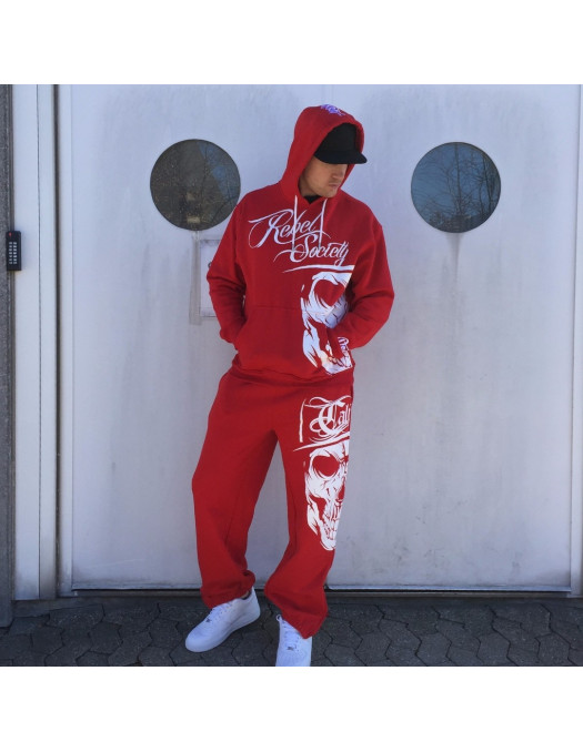 Cali Skull Sweatpants RedNWhite by BSAT