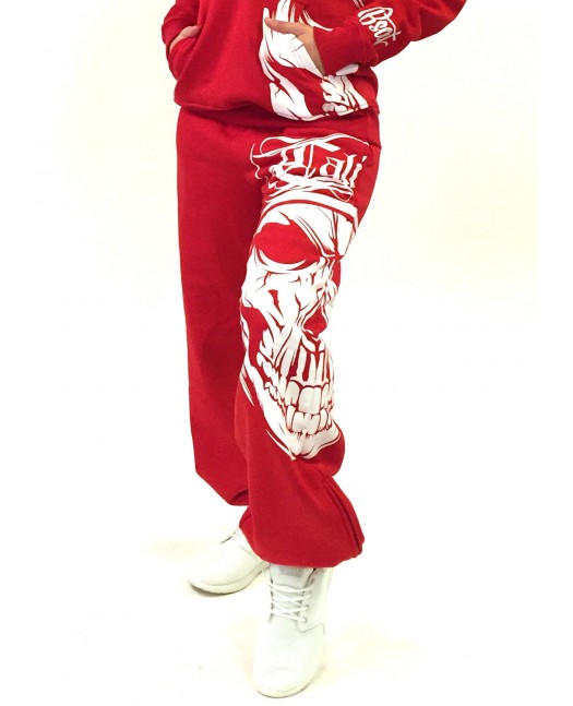 Cali Skull Sweatpants RedNWhite by BSAT