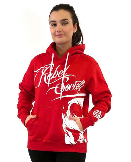 Rebel Society Skull Hoodie Red by BSAT