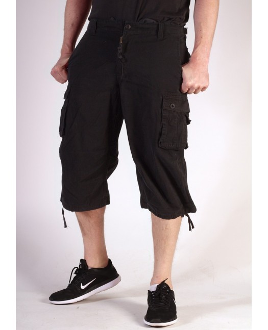 Combat Shorts Black 3/4 Prewashed