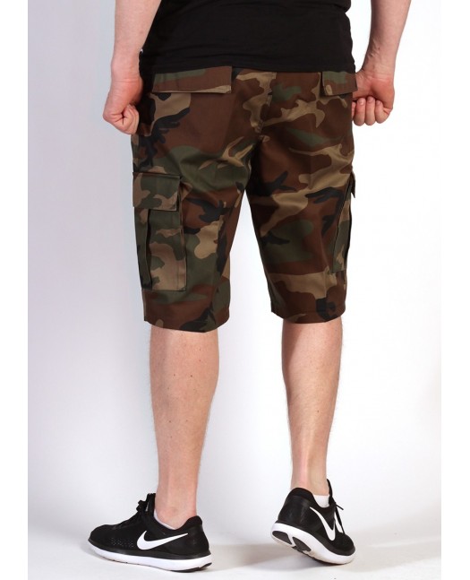 Camo Cargo Shorts Woodland by Tech Wear