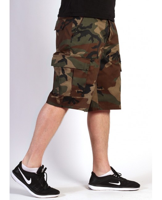 Camo Cargo Shorts Woodland by Tech Wear