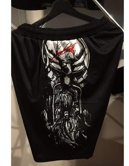 Black Mesh Shorts Struck Viking by Nordic Worlds