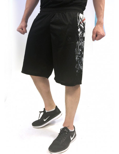 Black Mesh Shorts Struck Viking by Nordic Worlds