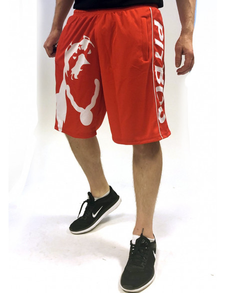 Pitbos Shorts Dog Logo RedNWhite