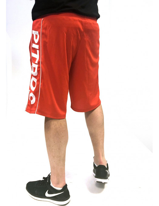 Pitbos Shorts Dog Logo RedNWhite