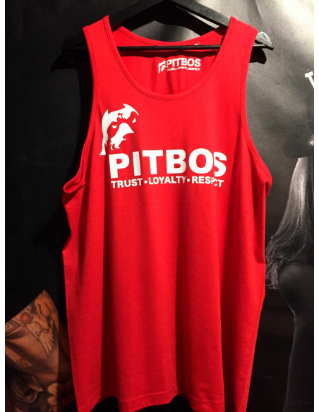 Pitbos Logo TankTop RedNWhite