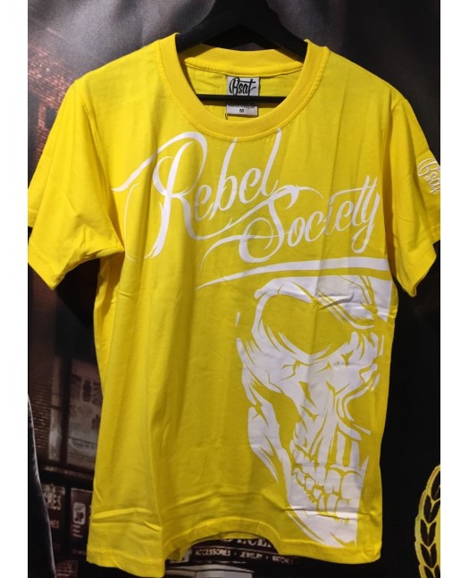 BSAT Rebel Society Skull T-Shirt Yellow