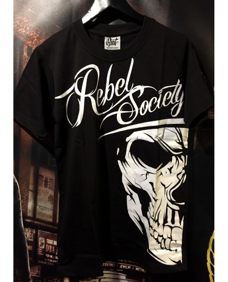 BSAT Rebel Society Skull T-Shirt Black