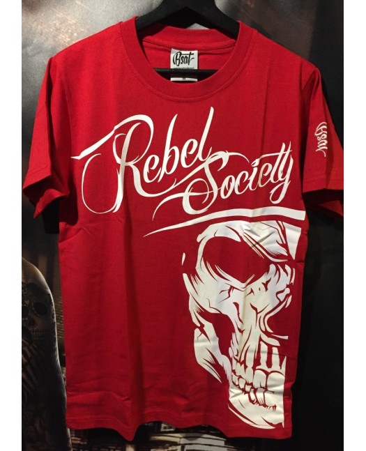 BSAT Rebel Society Skull T-Shirt Red