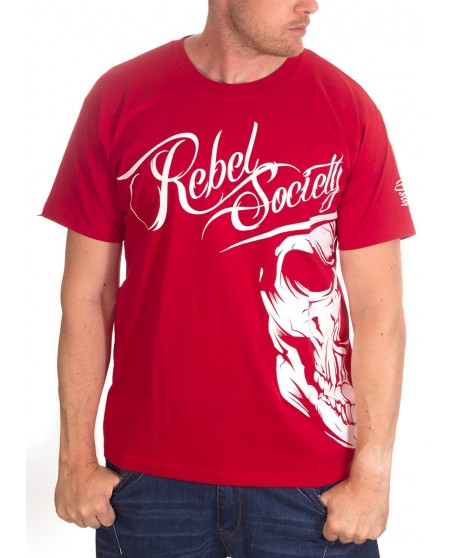 BSAT Rebel Society Skull T-Shirt Red